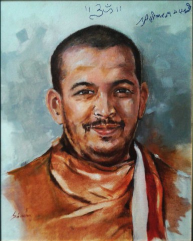 Title:Swami Shivanand | Medium:Acrylic on Canvas | Size:20"X16" 