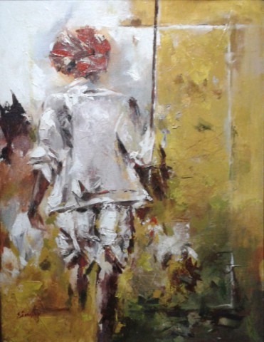 Title: Untitled; Medium: Acrylic on Canvas; Size: 18"X24"; Collection: Hotel Woodlands, Udupi