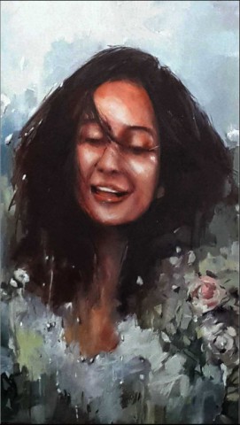 Title: Untitled | Medium: Acrylic on Canvas | Size: 30"X18" | Collection: Private collection, Udupi
