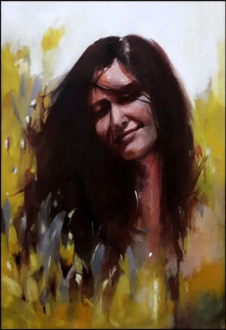 Title: Ecstacy2 | Medium: Acrylic on Canvas | Size: 30"X18" | Collection: Private collection, Udupi