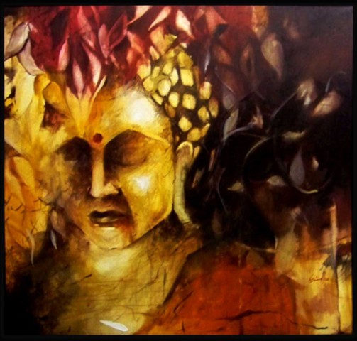 Title:The Enlightened One; Medium: Acrylic On Canvas; Size: 24"X24"